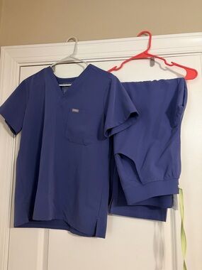 Periwinkle Bluish/purple Fig Medical Scrub Top & Pants Set